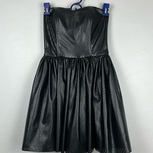 Misile Free People Bustier Strapless Vegan Leather  XS Diamond Perforated Detail